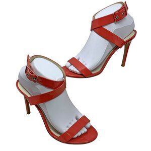 Pedro‎ Garcia  Cecily Patent Leather Ankle Wrap Heeled Sandals